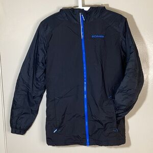 Columbia Jacket ThermalCoil - Kid's Black with Blue Accents - Size L